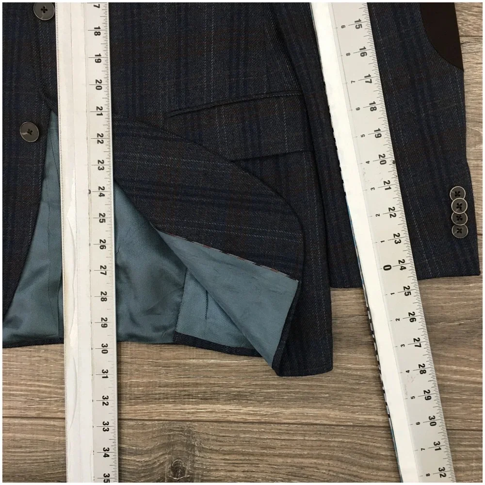 SAKS Mens Tweed Blazer Sport Coat Casual Jacket Size 40R‎ Essential Wool Suit